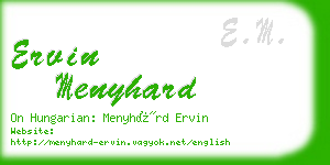ervin menyhard business card